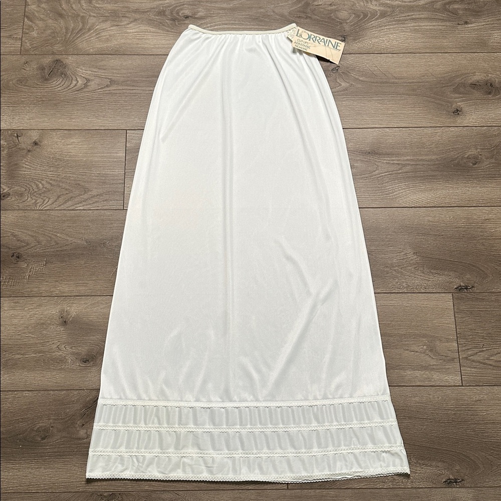 Vintage Lorraine Cut Ups Adjustable Hem White Half Slip Size‎ Small